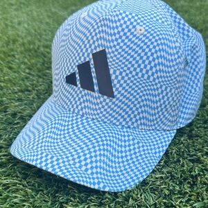 Adidas Blue and White Checkered Hat